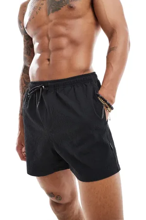 Only & Sons Sorte badeshorts i seersucker