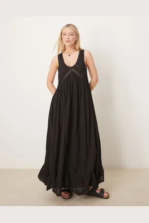 ASOS Maxikjole med dyb, rund hals og tørklædekant