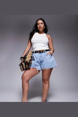 ASOS ASOS DESIGN Curve - denimshorts med A-form