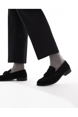 River Island Sorte loafers med kvaster i imiteret ruskind-Neutral