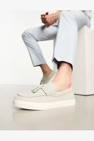 ASOS Grå loafers i imiteret ruskind med kvaster og hvid sål