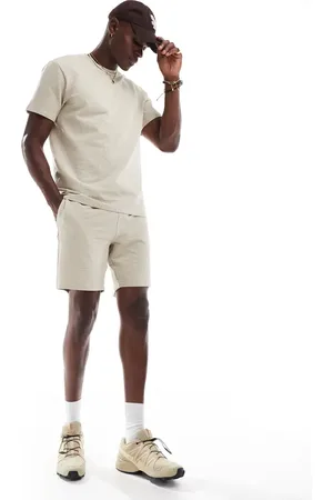 Only & Sons Cremefarvede shorts med vaffeltekstur - Del af sæt-Hvid