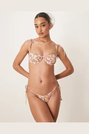 Wild Lovers Tropicana - Multifarvede bikinitrusser med bindebånd i siderne