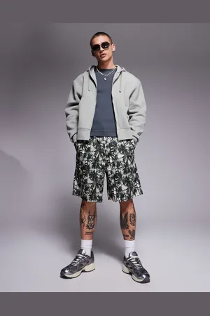 Armani Exchange Grønne shorts med palmeprint