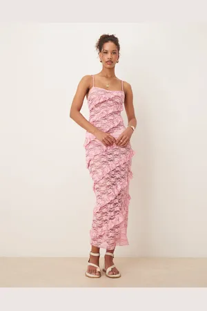 Wild Lovers Pink strand-maxikjole med blonder