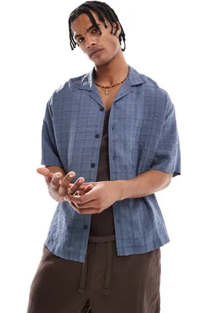 Pull&Bear Skjorte med tern i bæk-og-bølge-stof