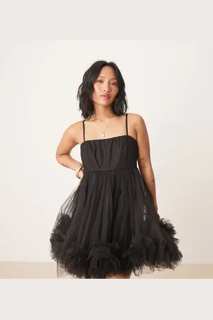 Lace & Beads Babydoll-minikjole med boblekant i mikro-længde