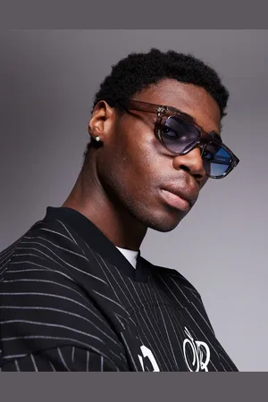 ASOS Aviator-solbriller med blå glas og gråt krystalstel