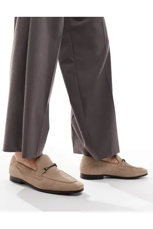 ASOS Stenfarvede loafers i ruskind med wienerbid-Neutral