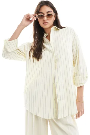 Pull&Bear Og oversized skjorte med kontraststriber