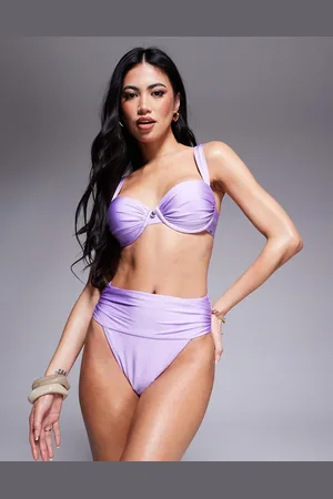 Boux Avenue Lyslilla brasilianske bikinitrusser med rynker