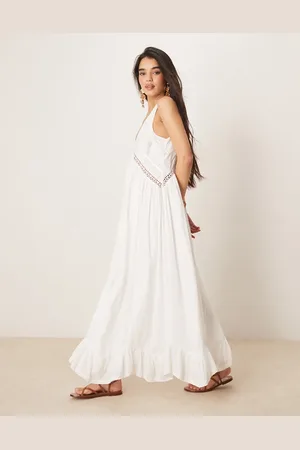 ASOS Maxikjole med dyb rund hals og tørklædekant