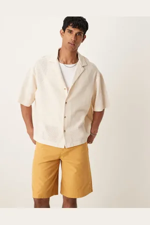 ASOS Oversized skjorte med tekstur i firkantet pasform-Neutral