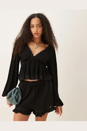 ASOS Kappe-top med bindebånd på ryggen i krølstof
