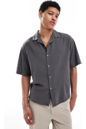 Pull&Bear Skjorte i hørrigt stof