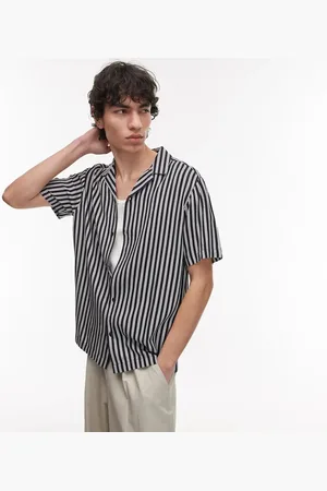 Topman Skjorte med korte ærmer og striber