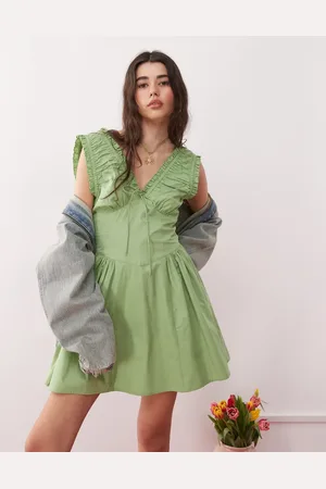 Reclaimed Sundress med rynkedetaljer-Multifarvet