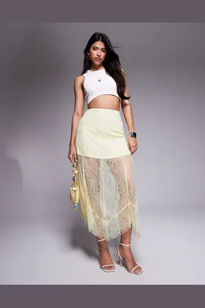 ASOS Maxinederdel med småt for i blondestof