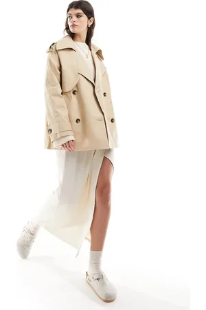 ASOS Kort oversized trenchcoat-Neutral
