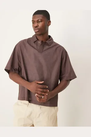 ASOS Oversized skjorte i hørlook i firkantet pasform