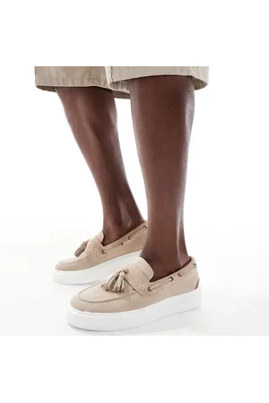 ASOS Loafers med chunky sål og kvaster i ruskind-Neutral
