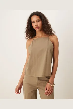 MANGO Cami-top i hørblanding - Del af sæt-Neutral