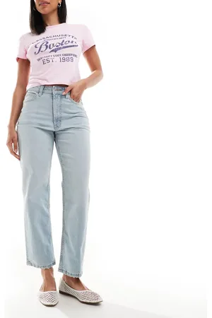 ASOS Cropped jeans med lige ben og comfort-stretch i lys vask-Blå