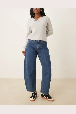 Abercrombie & Fitch Curve Love - Jeans i mellemvask med mellemhøj talje og tøndeformede ben