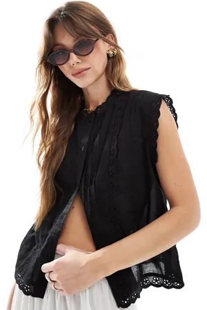 ASOS ærmeløs skjorte med broderede detaljer