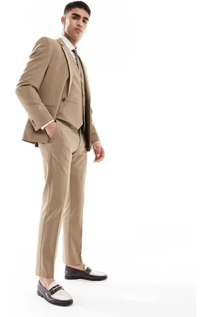 ASOS Mørk beige smalle habitbukser-Neutral