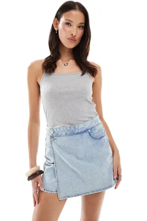 JJXX Skort i denim i lyseblå vask