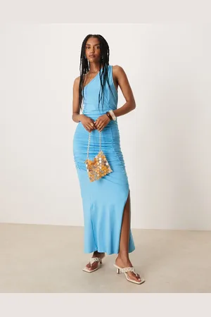 ASOS Oneshoulder-maxikjole med rynker og sømdetaljer