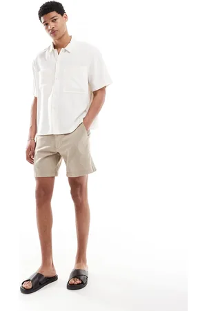 Hollister Kiksefarvede shorts i hørblanding-Neutral