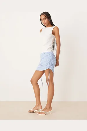 Abercrombie & Fitch Mininederdel med rynket detalje i mesh