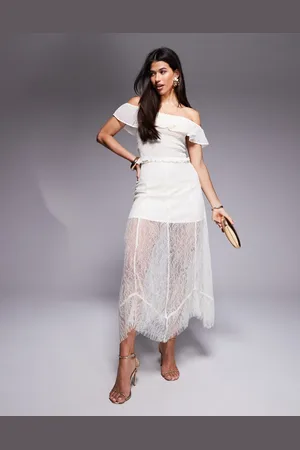 ASOS Hvid maxinederdel med småt for i blondestof