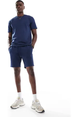 Only & Sons Marineblå shorts med vaffeltekstur - Del af sæt