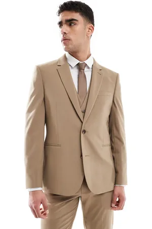ASOS Slim-habitjakke i beige-Neutral