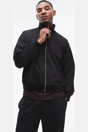 Topman Trøje med lynlås og vaflet mikrotekstur