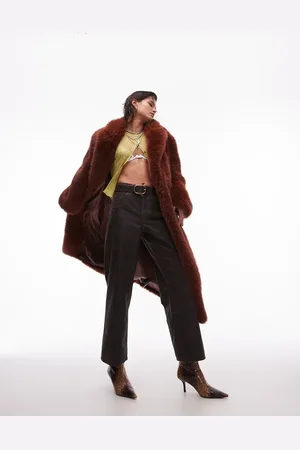 Topshop Brune jeans med mellemhøj talje og løs pasform samt lige ben