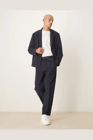 ASOS Oversized og tapered habitbukser i bæk-og-bølge-stof