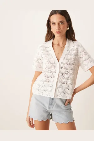Abercrombie & Fitch Afslappet poloskjorte med tekstur og muslingemønster-Neutral