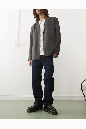 Dr Denim Dash - Jeans med lige ben og slidt look i mørkeblå vask i Regular Fit