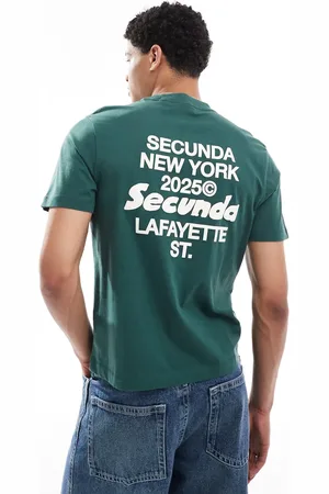 ASOS Grøn T-shirt med firkantet pasform og grafisk tekstprint