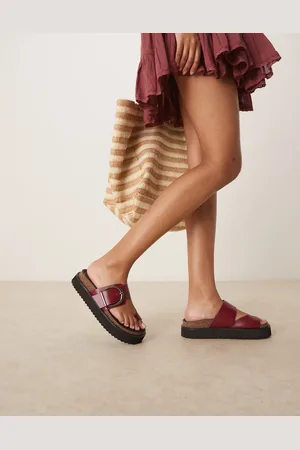 ASOS Fresh - Bordeaux chunky mules med formstøbt indersål-Rød