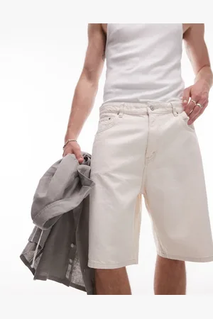 MANGO Beige longline-denimshorts-Neutral