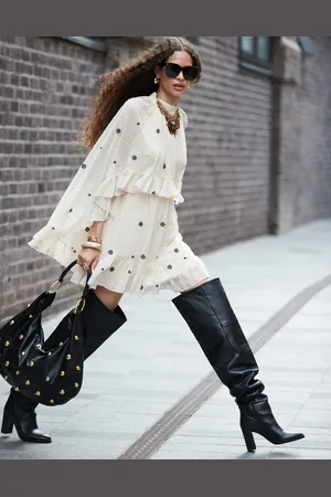 ASOS Kiki - Premium - Højhælede overknee-støvler i