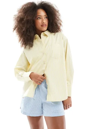 JJXX Jamie - Gul og oversized skjorte med striber