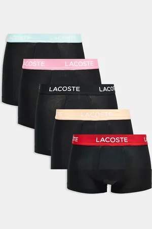 Lacoste Pakke med 5 par sorte boksershorts med kontrastfarvet linning