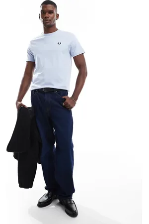 Fred Perry Lyseblå T-shirt med rund hals