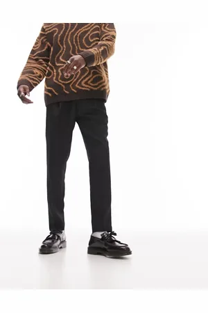 Topman Markante sorte twill-bukser med tapered pasform